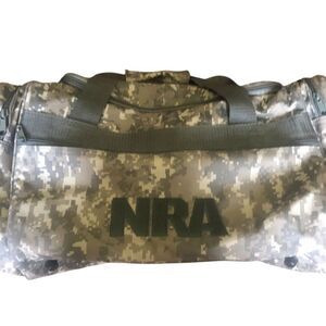 NRA Tactical Gear Bag Green Camo Duffle with Shoulder Strap